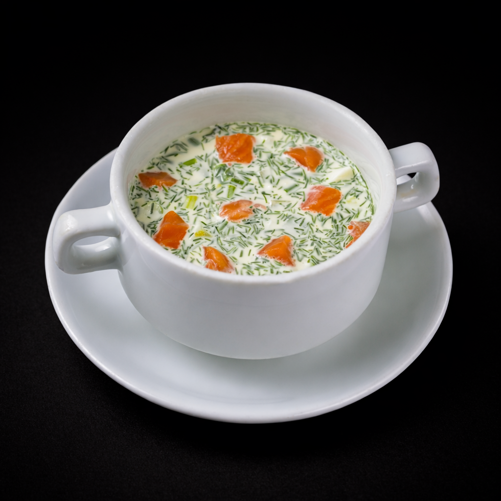 Окрошка з лососем